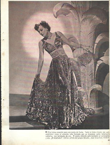 LAMINA 33758: Joan Crawford con un vestido de Adrian