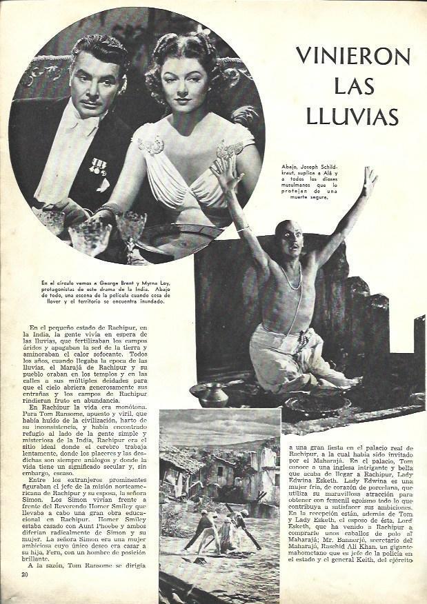 LAMINA 33754: George Brent y Myrna Loy en Vinieron las lluvias