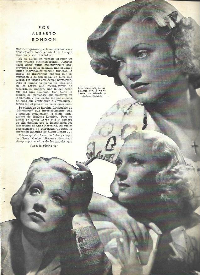 LAMINA 33751: Simone Simon, Isa Miranda y Marlene Dietrich