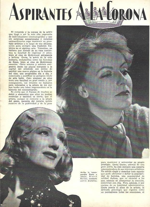 LAMINA 33750: Greta Garbo y Binnie Bernes
