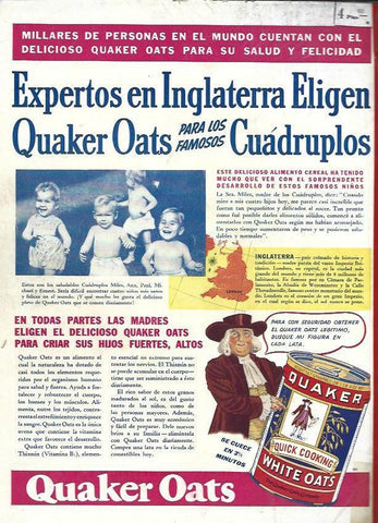 LAMINA 33769: Contraportada con publicidad de Quaker Oats