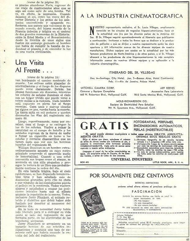 LAMINA 33792: Publicidad de Universal Industries y Fascinacion