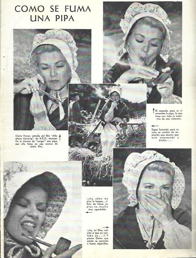 LAMINA 33775: Claire Trevor fumando una pipa