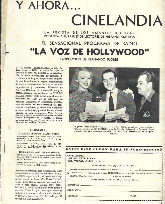 LAMINA 33771: Publicidad del programa La Voz de Hollywood