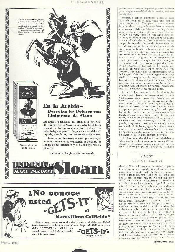 LAMINA 33598: Publicidad de Linimento de Sloan y Gets-it