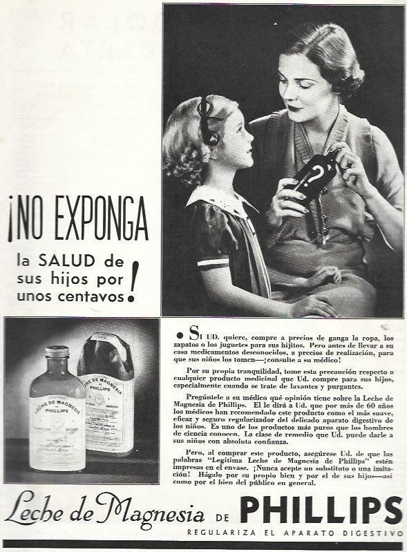 LAMINA 33712: Pubklicidad de leche de magnesia Phillips