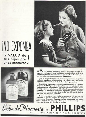 LAMINA 33712: Pubklicidad de leche de magnesia Phillips