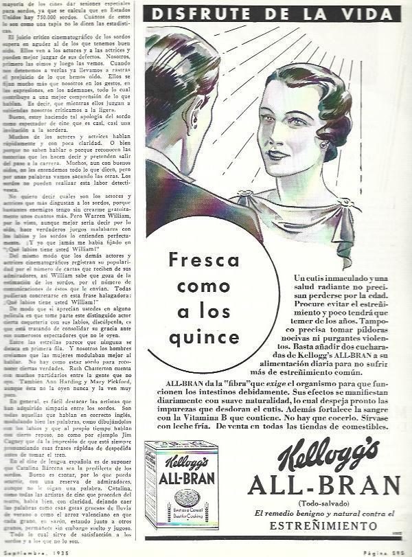LAMINA 33703: Publicidad de All Bran de Kellogg's