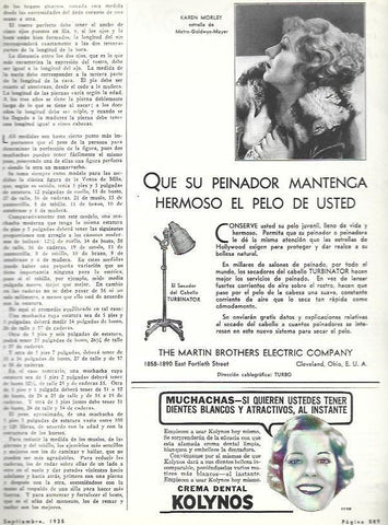LAMINA 33700: Publicidad de secador Turbinator y crema Kolynos