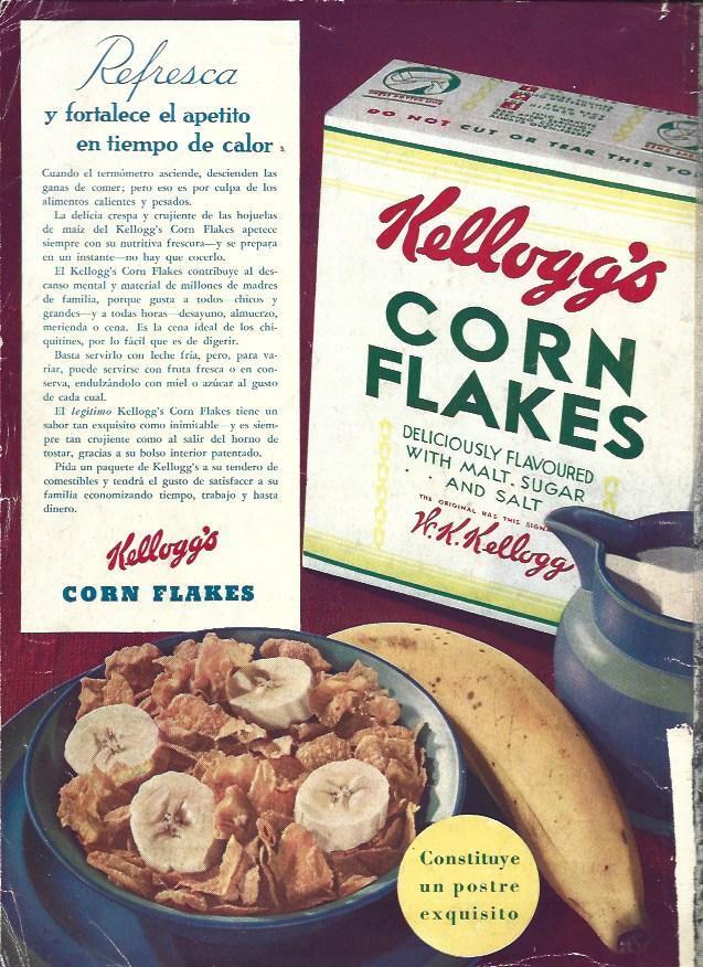 LAMINA 33743: Contraportada con publicidad de Corn Flakes de Kellogg's