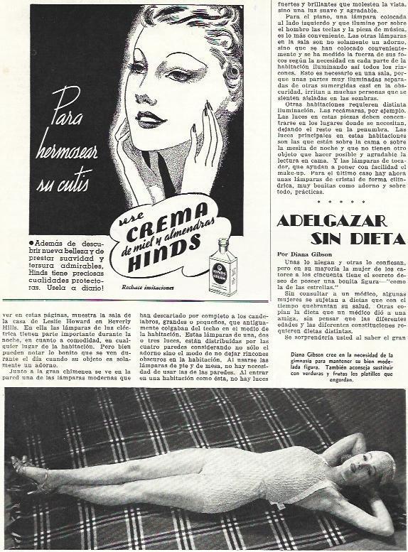 LAMINA 33735: Diana Gibson y publicidad de Crema Hinds