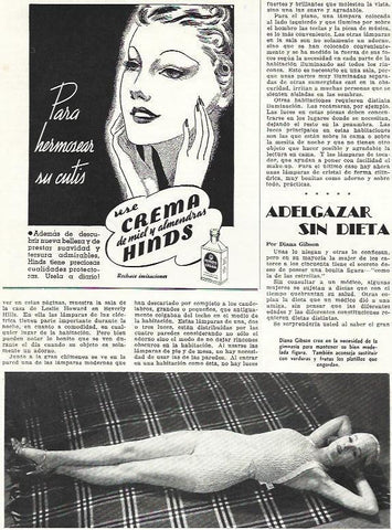 LAMINA 33735: Diana Gibson y publicidad de Crema Hinds