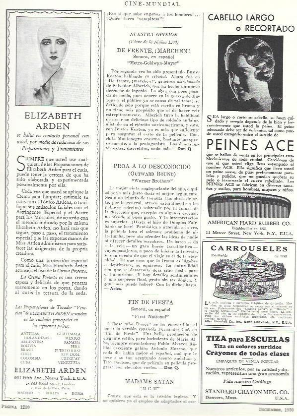 LAMINA 33595: Publicidad de elisabeth Arden, Peines Arce y Tiza para escuelas Crayon