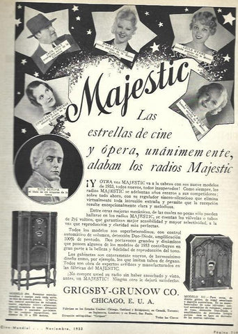 LAMINA 33466: Publicidad de Radios Majestic