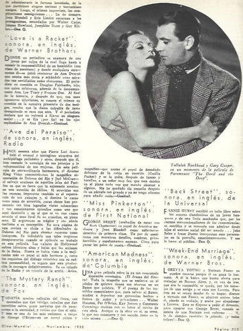 LAMINA 33465: Tallulah Bankhead y Gary Cooper en The Devil and the Deep
