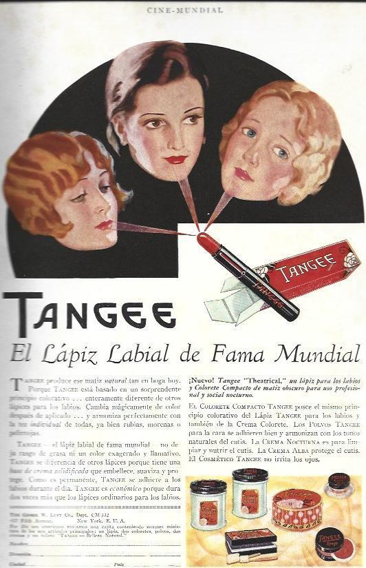 LAMINA 33462: Publicidad de Tangee en contraportada