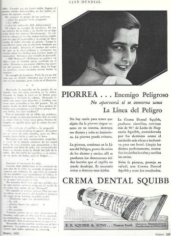 LAMINA 33457: Publicidad de crema de dientes Squibb