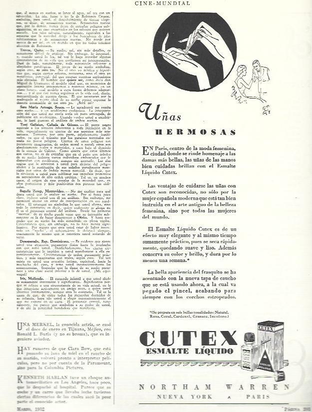 LAMINA 33452: Publicidad de esmalte liquido Cutex