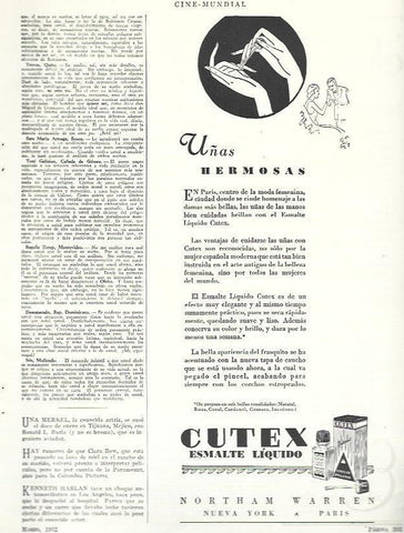 LAMINA 33452: Publicidad de esmalte liquido Cutex
