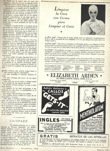 LAMINA 33491: Publicidad de Elisabeth Arden y de Mentholatum