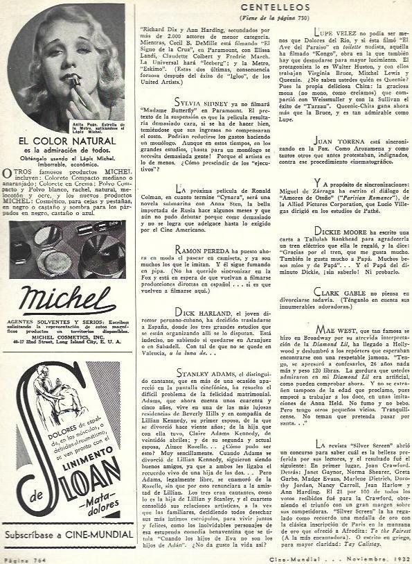 LAMINA 33486: Publicidad de Michel y de linimento de Sloan