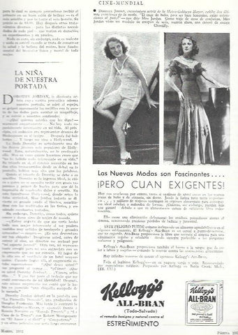 LAMINA 33448: Dorothy Jordan en publicidad de Kellogg's
