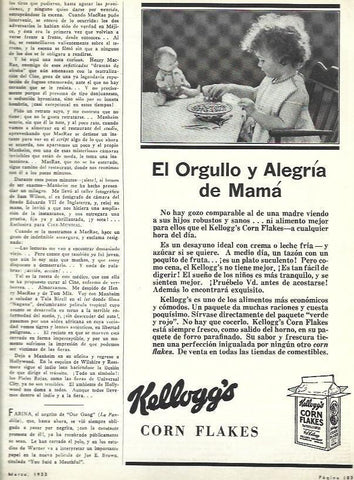 LAMINA 33420: Publicidad de Corn Flakes de Kellogg's