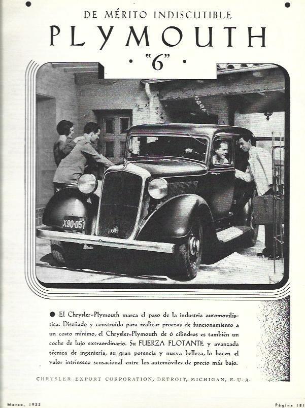 LAMINA 33419: Publicidad de Chrysler Plymouth 6