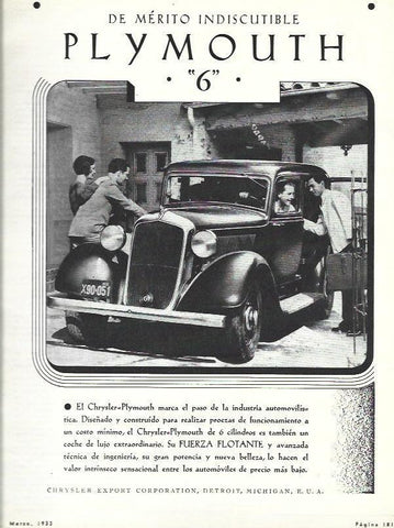 LAMINA 33419: Publicidad de Chrysler Plymouth 6
