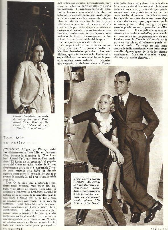 LAMINA 33416: Clark Gable y Carole Lombard en rodaje