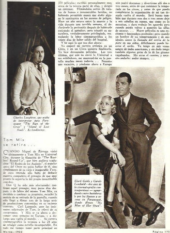 LAMINA 33416: Clark Gable y Carole Lombard en rodaje