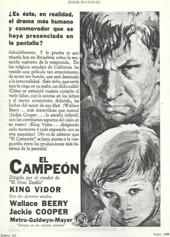 LAMINA 33429: Anuncio del film El Campeon
