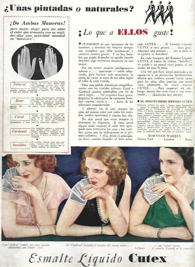 LAMINA 33426: Publicidad de Esmalte Cutex en contraportada