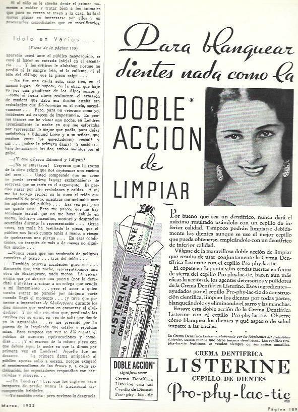 LAMINA 33423: Publicidad de crema de dientes Listerine