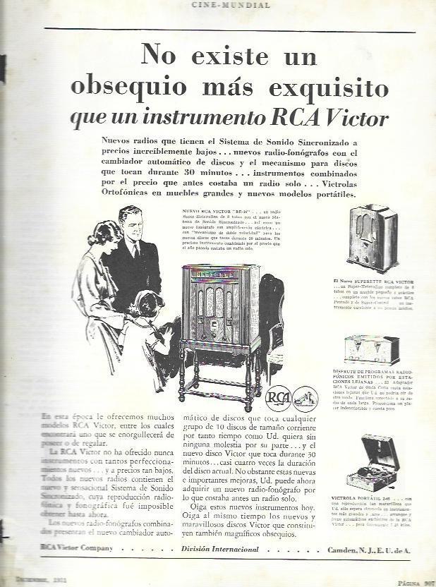LAMINA 33496: Publicidad de Radios RCA Victor