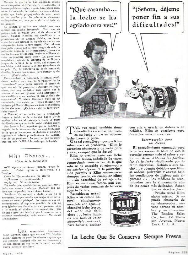 LAMINA 33561: Publicidad de leche Klim