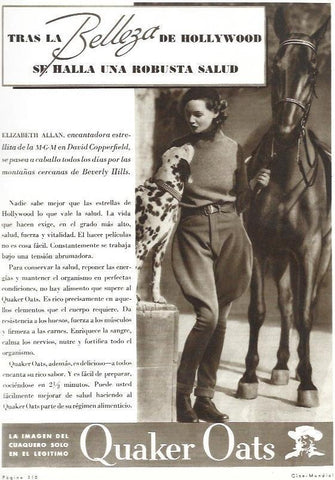 LAMINA 33554: Elisabeth Allan en publicidad de Quaker Oats