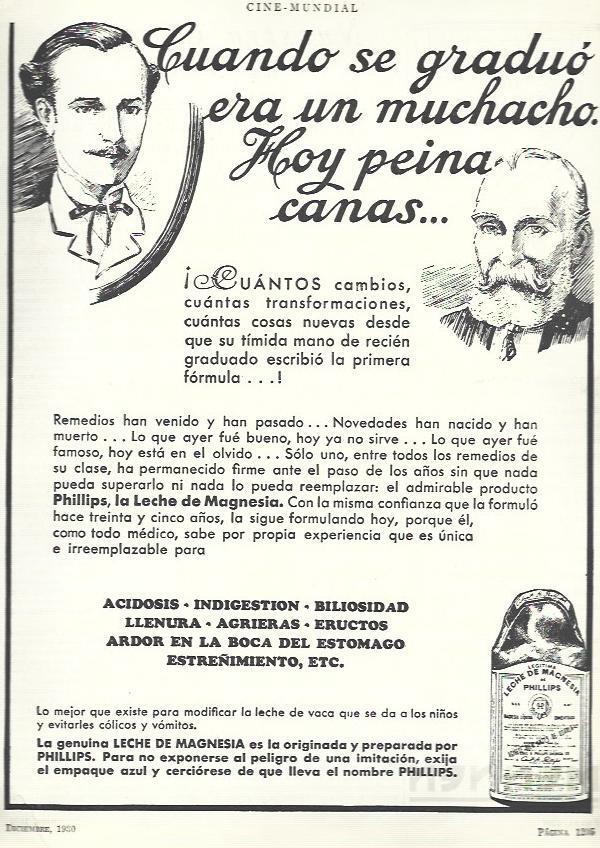 LAMINA 33593: Publicidad de Leche de magnesia Phillips