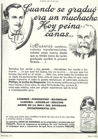 LAMINA 33593: Publicidad de Leche de magnesia Phillips
