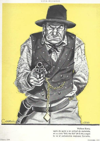 LAMINA 33588: Wallace Beery por el caricaturista Carreño