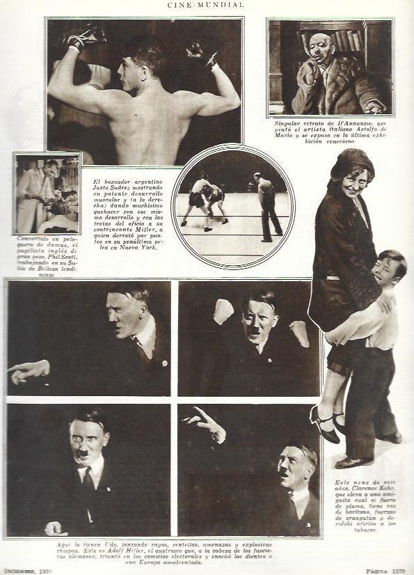 LAMINA 33580: El boxeador Justo Suarez y fotos de Adolf Hitler