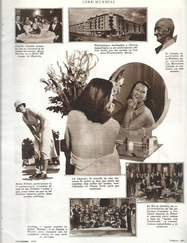 LAMINA 33513: Charles Chaplin en el Hotel Miramar de Biarritz, Lil Dagover y Helen Hillick