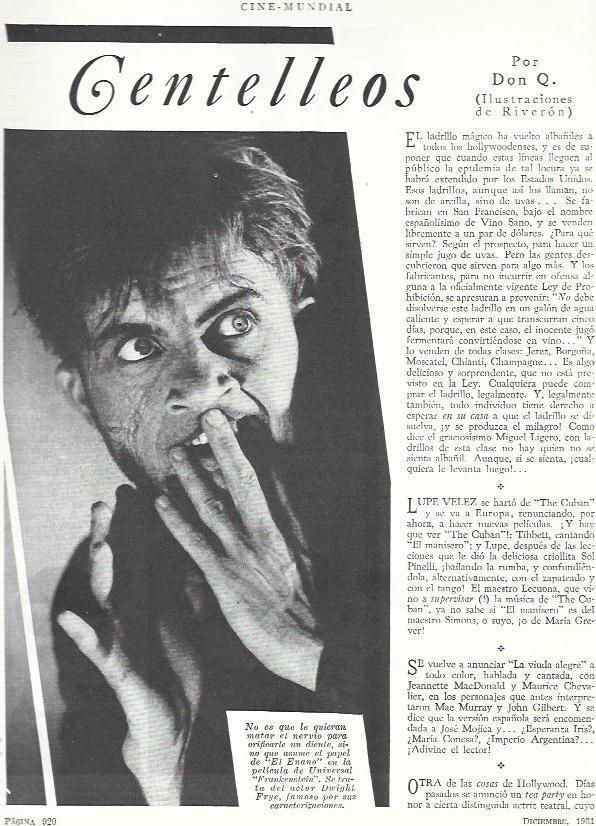 LAMINA 33502: Dwight Frye como el Enano