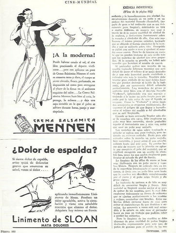 LAMINA 33521: Publicidad de crema Mennen y Linimento de Sloan