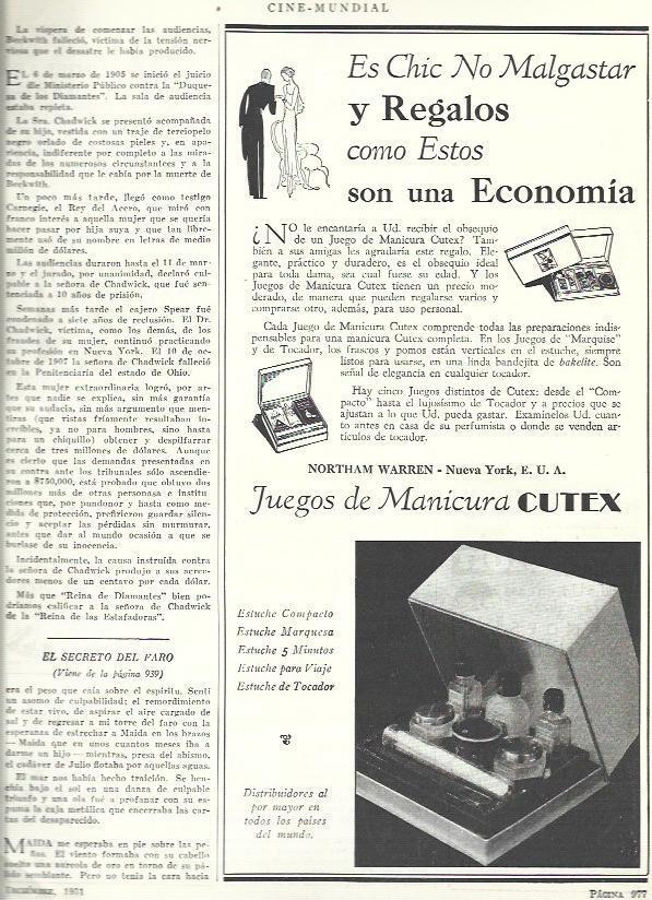 LAMINA 33530: Publicidad de Juegos de manicura Cutex