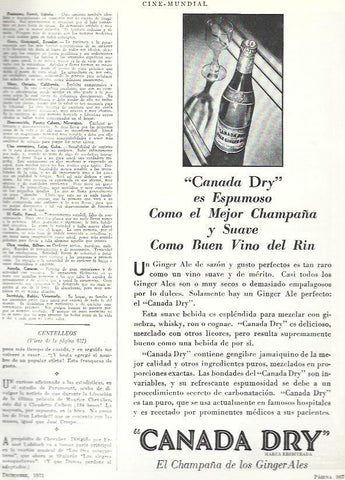 LAMINA 33525: Publicidad de ginger ale Canada Dry