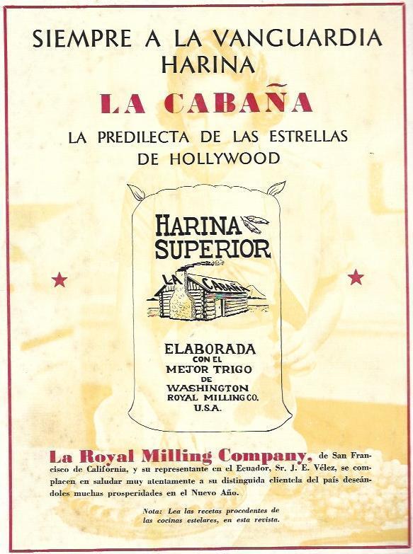 LAMINA 33795: Contraportada con publicidad de harina Royal Milling Company