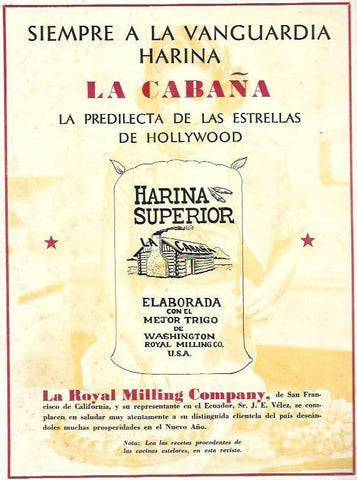 LAMINA 33795: Contraportada con publicidad de harina Royal Milling Company