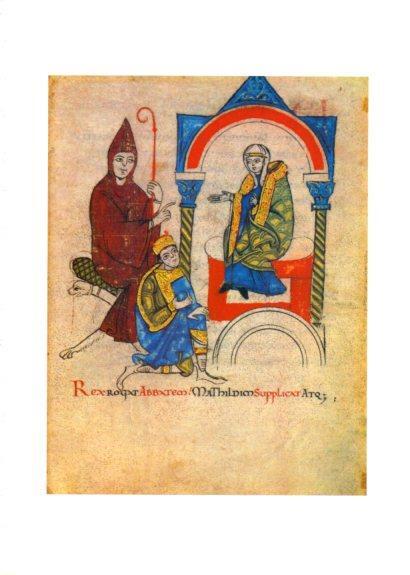 LAMINA V25670: El rey Enrique VI suplica a la condesa Matilde, manuscrito Donizo