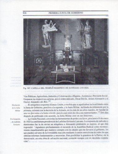 LAMINA V25658: Capilla del templo masonico de Santiago 1924